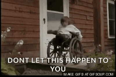 Person In Wheelchair Sitting On House Steps GIF