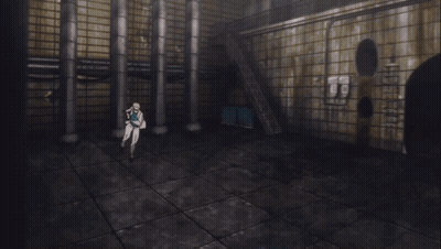 Person In White Coat Attacked By Blue Glowing Snake GIF
