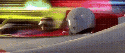 Person In White Helmet Driving Red And White Race Car GIF