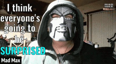 Person In White Mask With Mustache And Eyebrows GIF