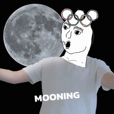 Person In White Shirt Saying Mooning In Front Of Full Moon GIF