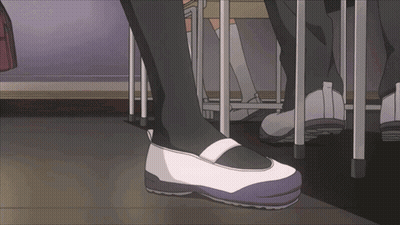 Person In White Shoes With Blue Sole GIF