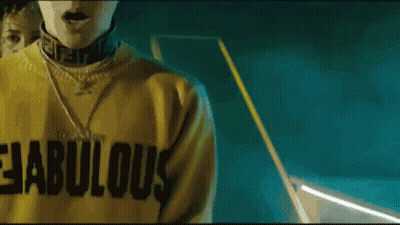 Person In Yellow 'Fabulous' Sweatshirt GIF