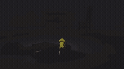 Person In Yellow Hat With Triangle GIF