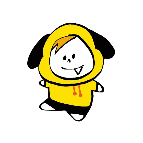 Person In Yellow Hoodie With Black Ears Sticker
