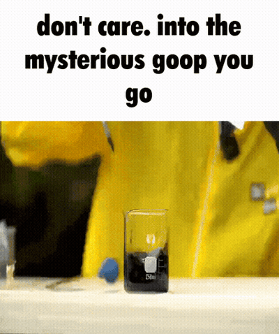 Person In Yellow Jacket Holding Beaker Saying 25Ml GIF