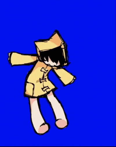 Person In Yellow Raincoat With Hood GIF