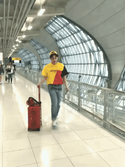 Person In Yellow Shirt With DHL GIF