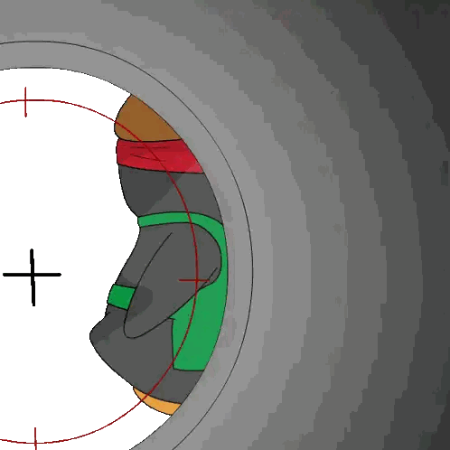 Person Inside Circle With Cross Sticker