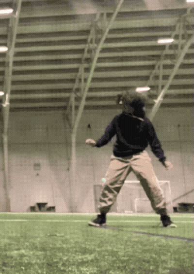 Person Jumping In Indoor Arena GIF