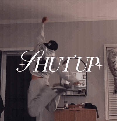 Person Jumping Saying Shut Up GIF