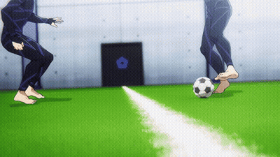 Person Kicking Soccer Ball With White Line GIF