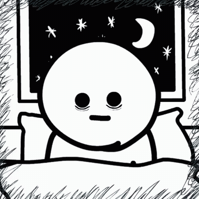 Person Laying In Bed With Moon And Stars GIF