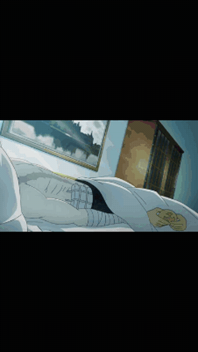 Person Laying In Bed With Picture On Wall GIF