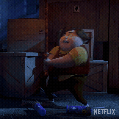 Person Laying In Front Of Netflix Sign GIF