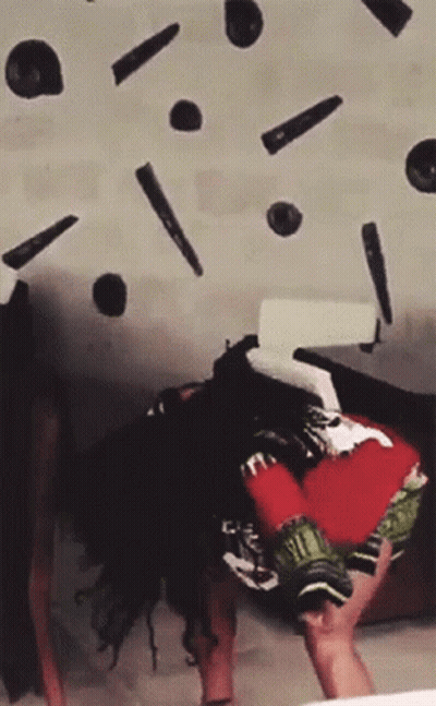 Person Laying On Back With Sticker Saying A GIF