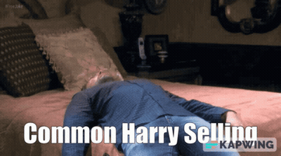 Person Laying On Bed Saying Common Harry Selling GIF