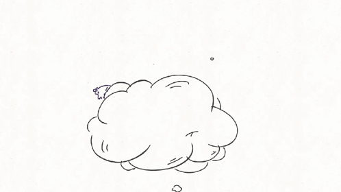 Person Laying On Cloud With Knife In Hand GIF