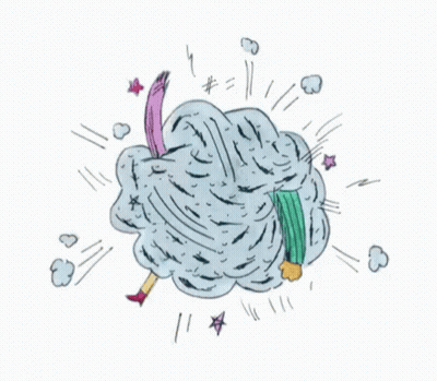 Person Laying On Cloud With Smoke GIF