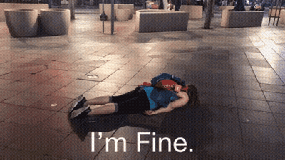 Person Laying On Ground Saying I'm Fine GIF
