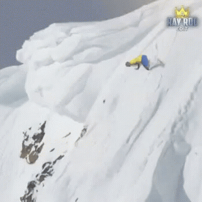 Person Laying On Snow Slope With Ray Rod Edit Logo GIF