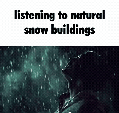 Person Listening To Snow Buildings In Rain GIF