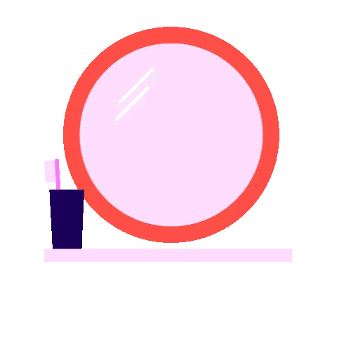 Person Looking At Mirror Sticker