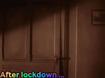 Person Looking Out Window After Lock Down GIF