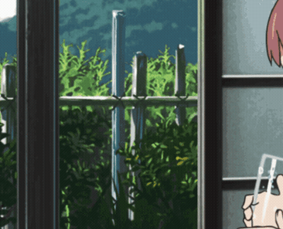 Person Looking Out Window With Fence GIF