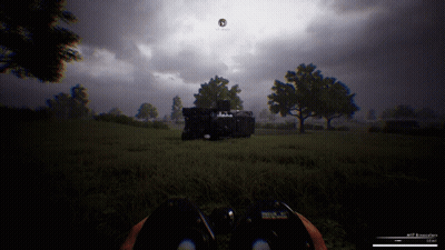 Person Looking Through Binoculars In Field Saying Atmosphere GIF
