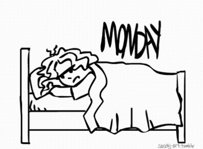 Person Lying In Bed With Monday GIF