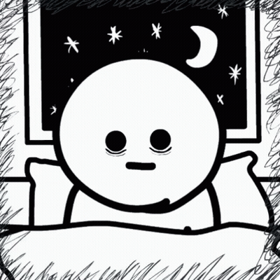 Person Lying In Bed With Moon And Stars GIF
