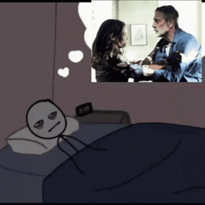 Person Lying In Bed With Wall Art GIF