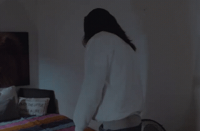 Person Lying On Bed With Wonderful Little Pillow GIF