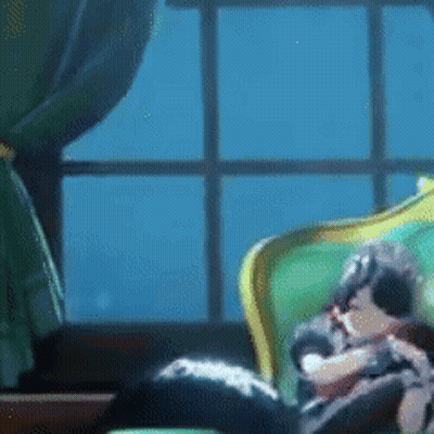 Person Lying On Chair In Front Of Window GIF