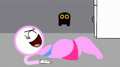 Person Lying On Floor With Black Ghost GIF