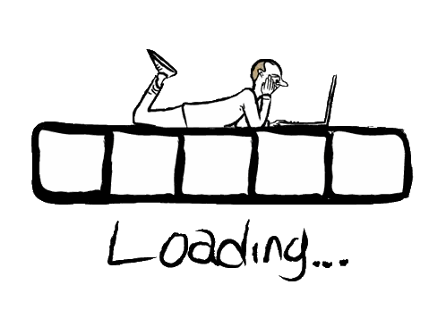Person Lying On Loading Bar Sticker