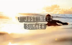 Person Lying On Surfboard Saying I Just Need Summer GIF