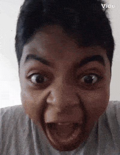 Person Making Funny Face Mouth Open GIF