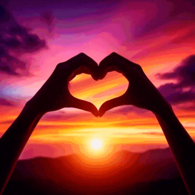 Person Making Heart Hands GIF