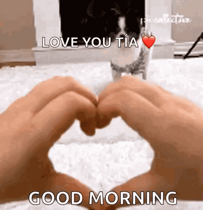 Person Making Heart Hands Love You Tia Good Morning GIF