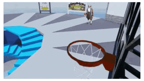 Person Next To Basketball Hoop With I Love You Sign Sticker