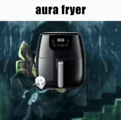 Person Next To Black Air Fryer Aura Fryer GIF