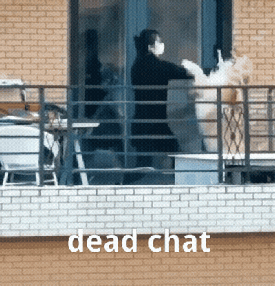 Person On Balcony Saying Dead Chat GIF