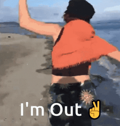 Person On Beach I'm Out GIF
