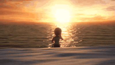 Person On Beach Watching Sunset GIF