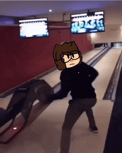 Person On Bowling Alley Hit By Bowling Ball GIF