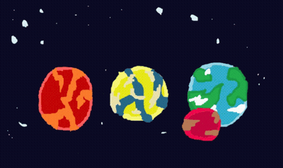 Person On Planet With Other Planets GIF