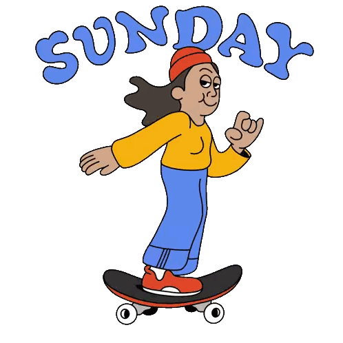 Person On Skateboard Sunday Sticker
