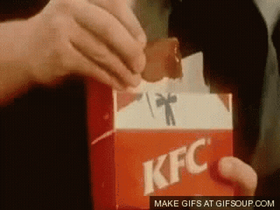 Person Opening KFC Box With Chicken Nugget GIF